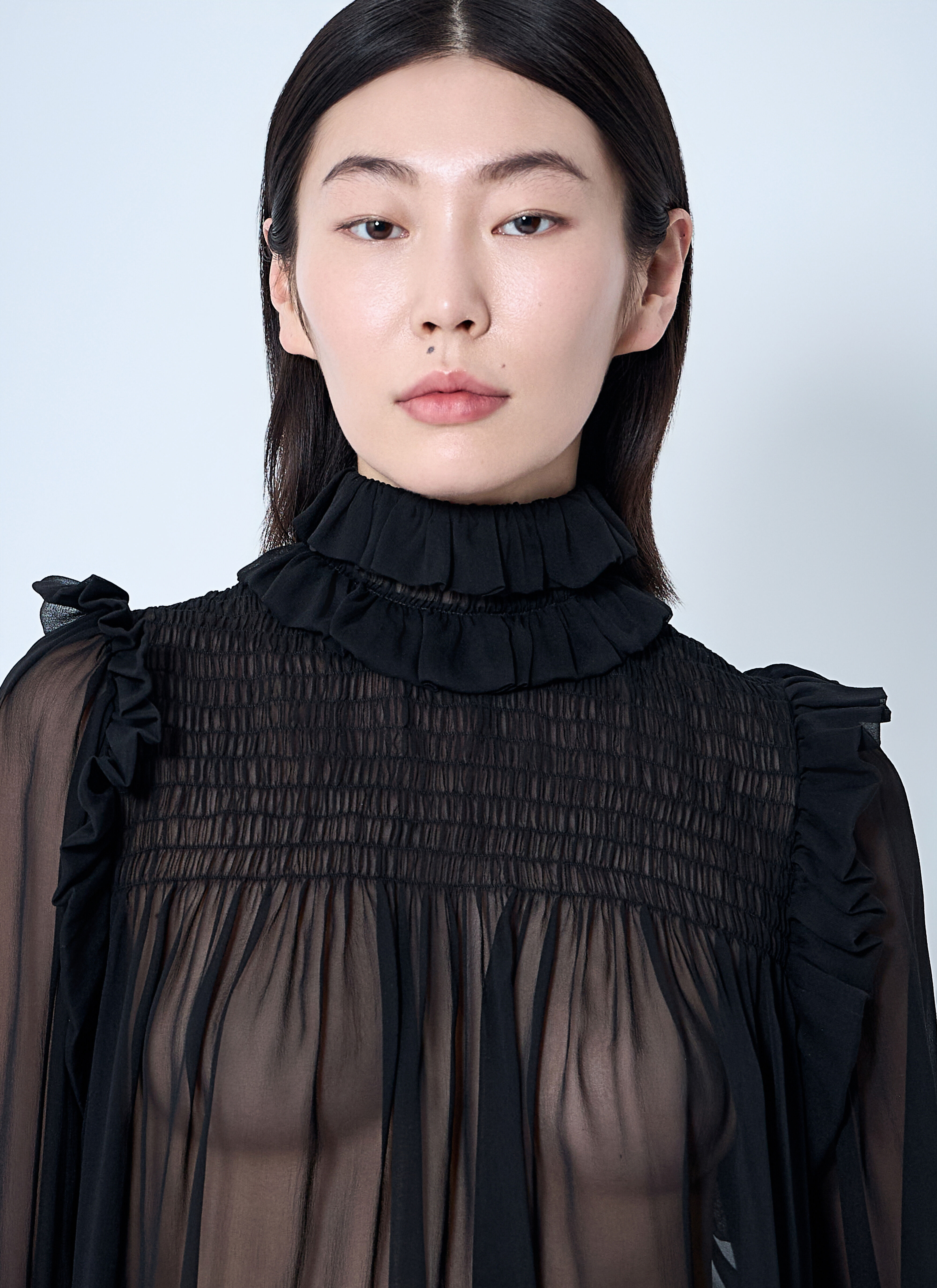 Ruffled Silk Blouse - 5