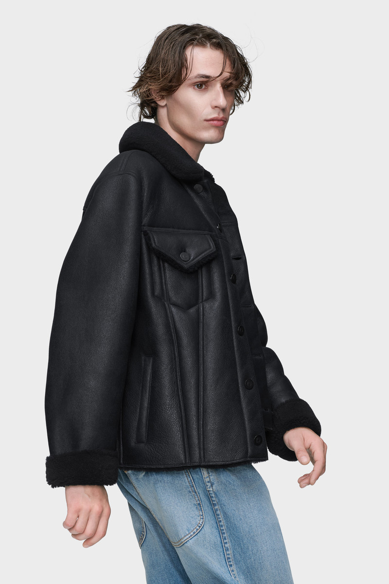 Waxed shearling jacket 3