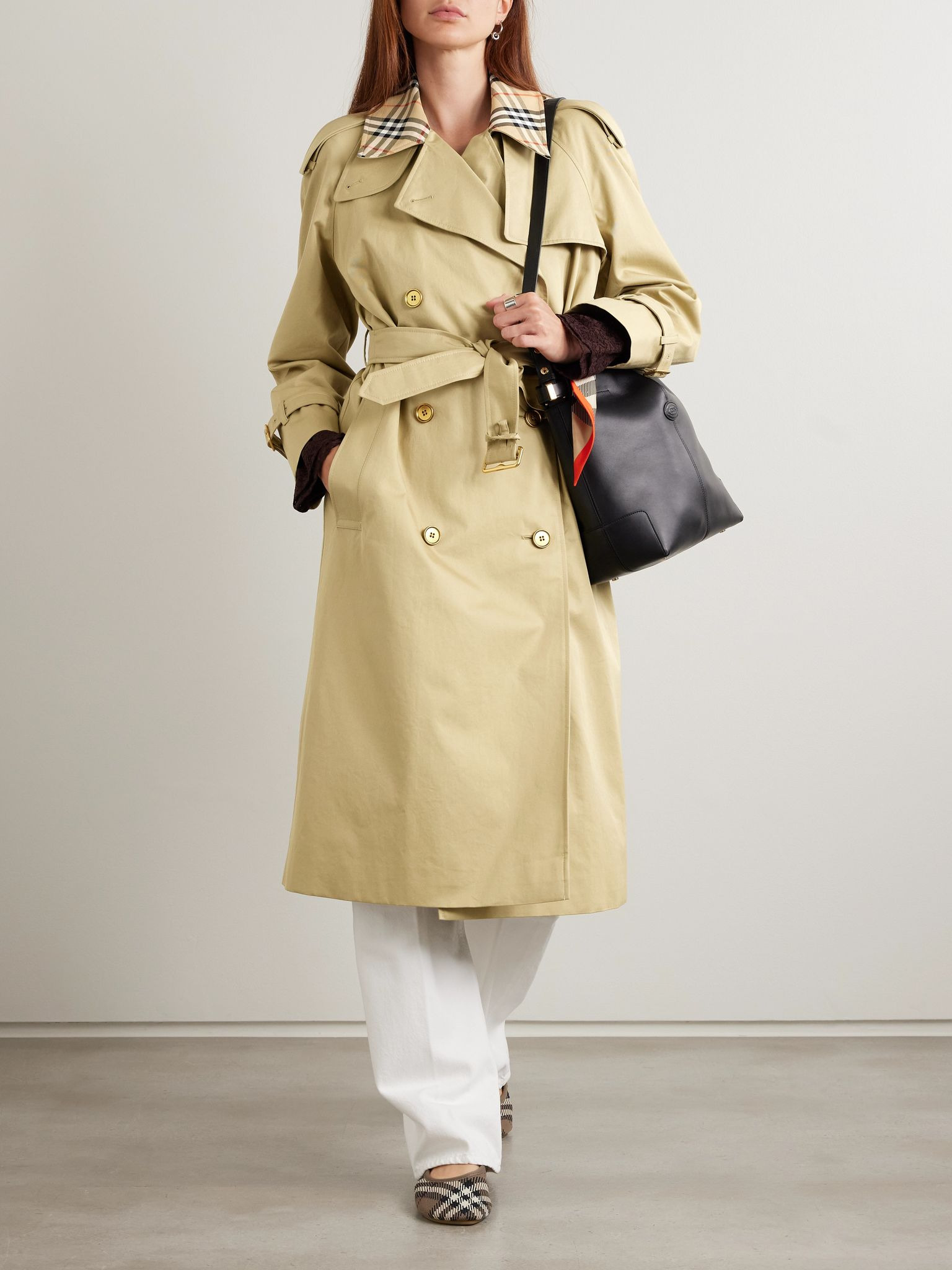 Castleford checked cotton-gabardine trench coat Beige - 2