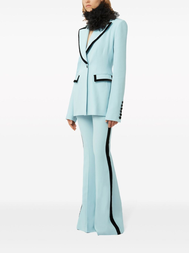 NINA RICCI velvet-trim flared trousers outlook