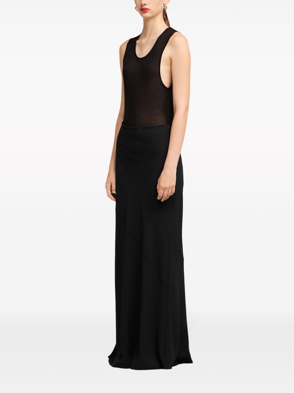 flared mid-rise maxi skirt - 3