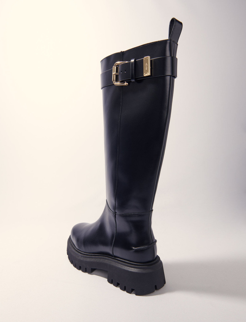 Buckled leather boots 6