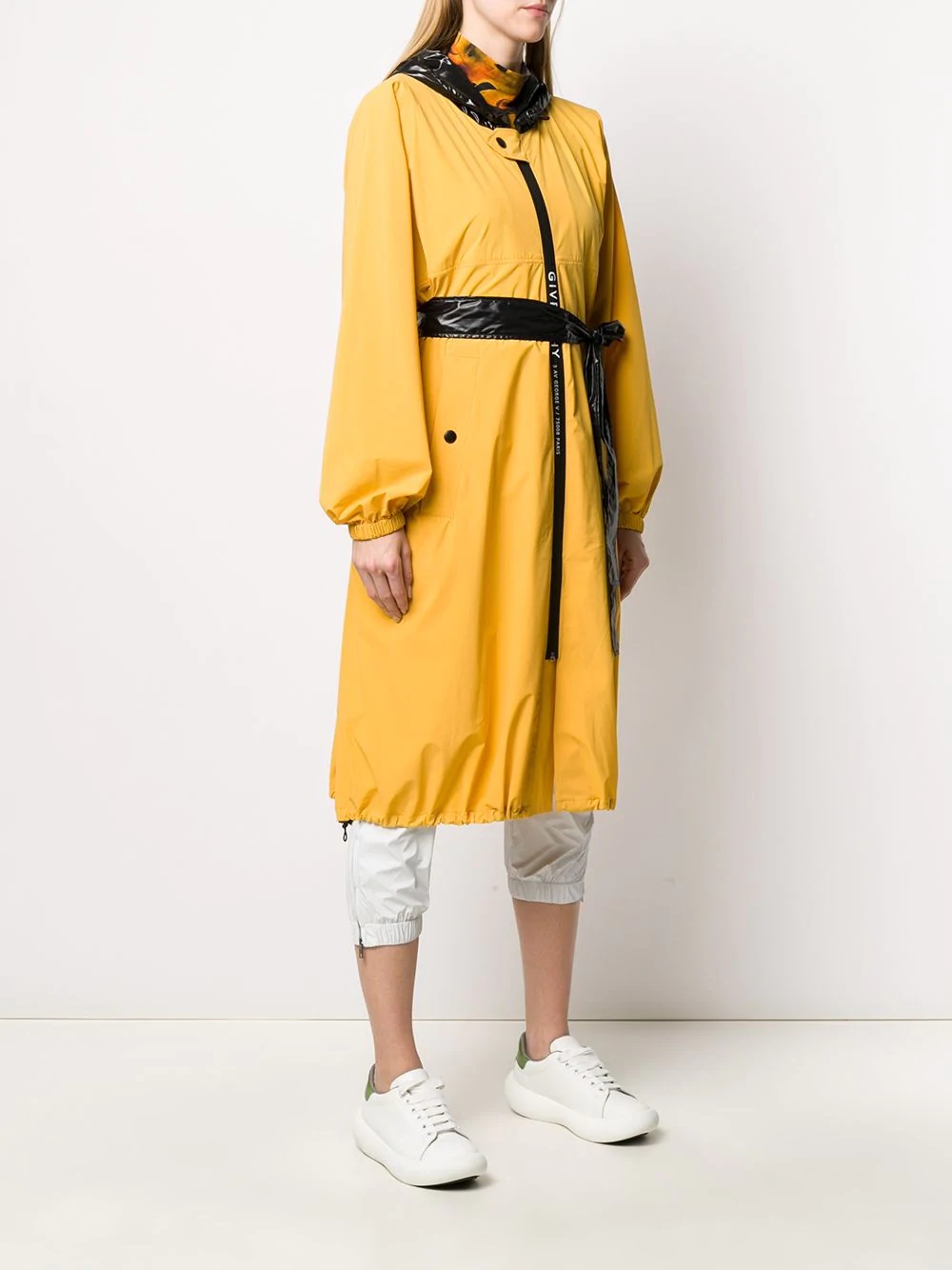 hooded belted raincoat - 3