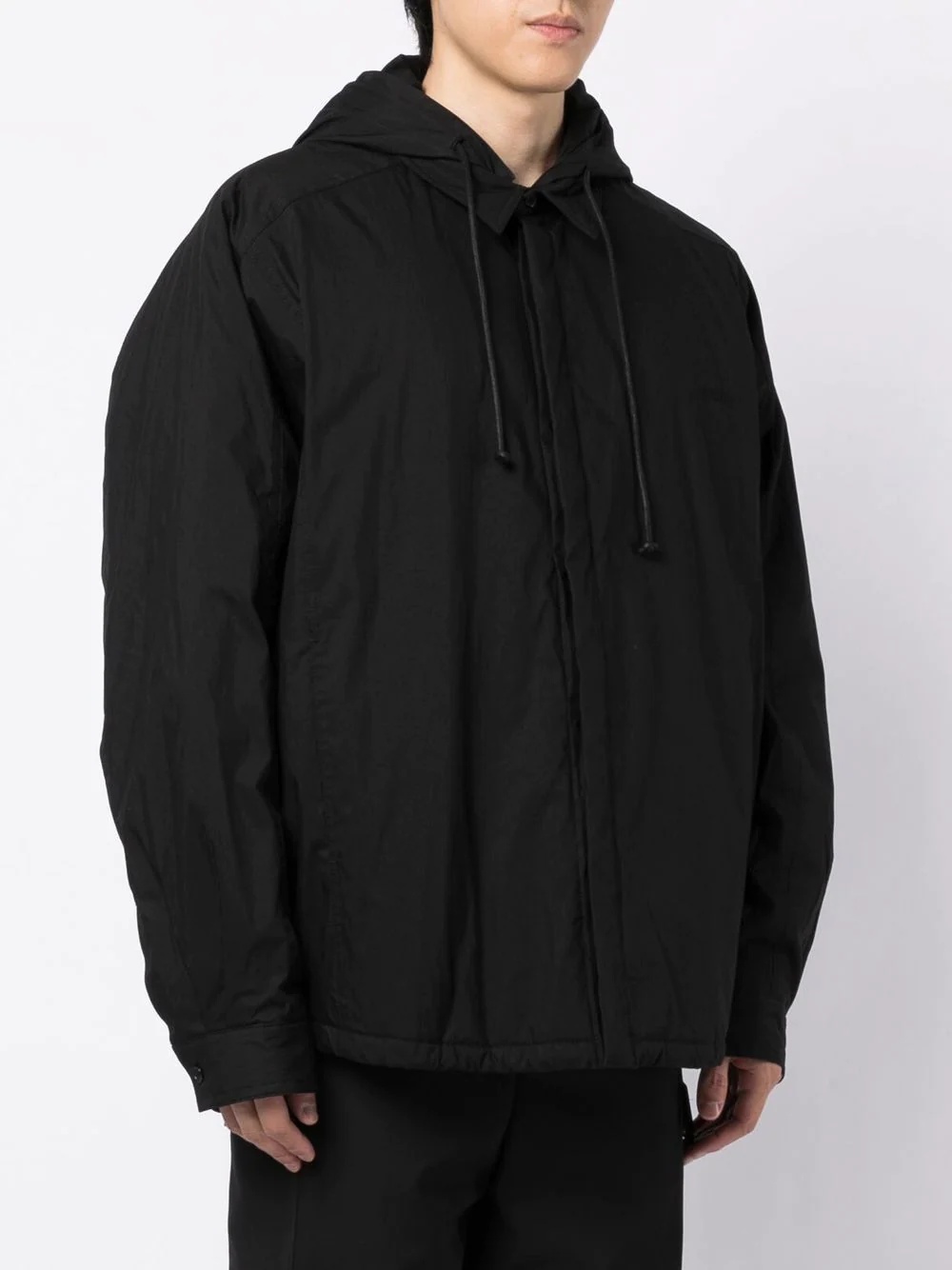 drawstring-hooded zipped-up jacket - 3