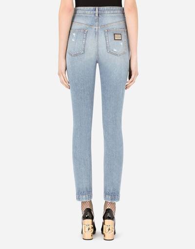 Dolce & Gabbana Stretch denim Audrey jeans with rips outlook