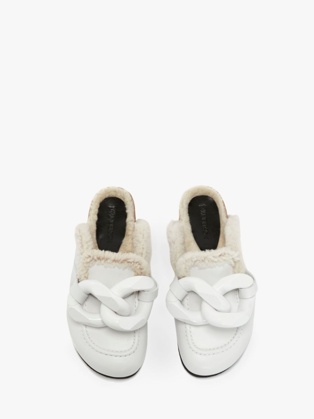 WOMEN’S SHEARLING CHAIN LOAFER MULES - 4