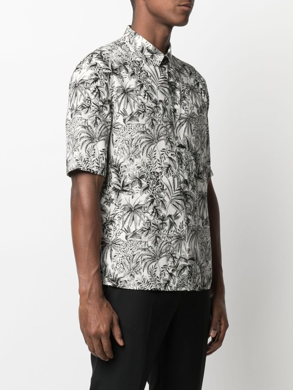 leaf-print short-sleeve shirt - 3