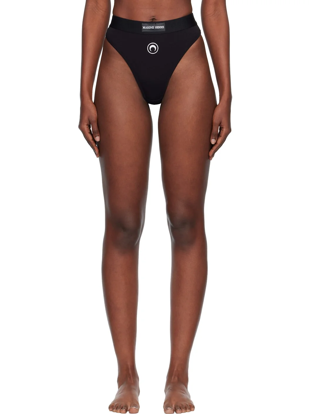 Black Moon Logo Stretched Jersey High-Waist Briefs - 1
