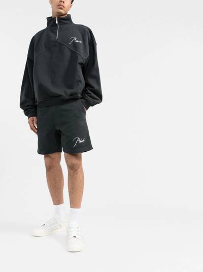 Rhude logo-embroidered half-zip sweatshirt outlook