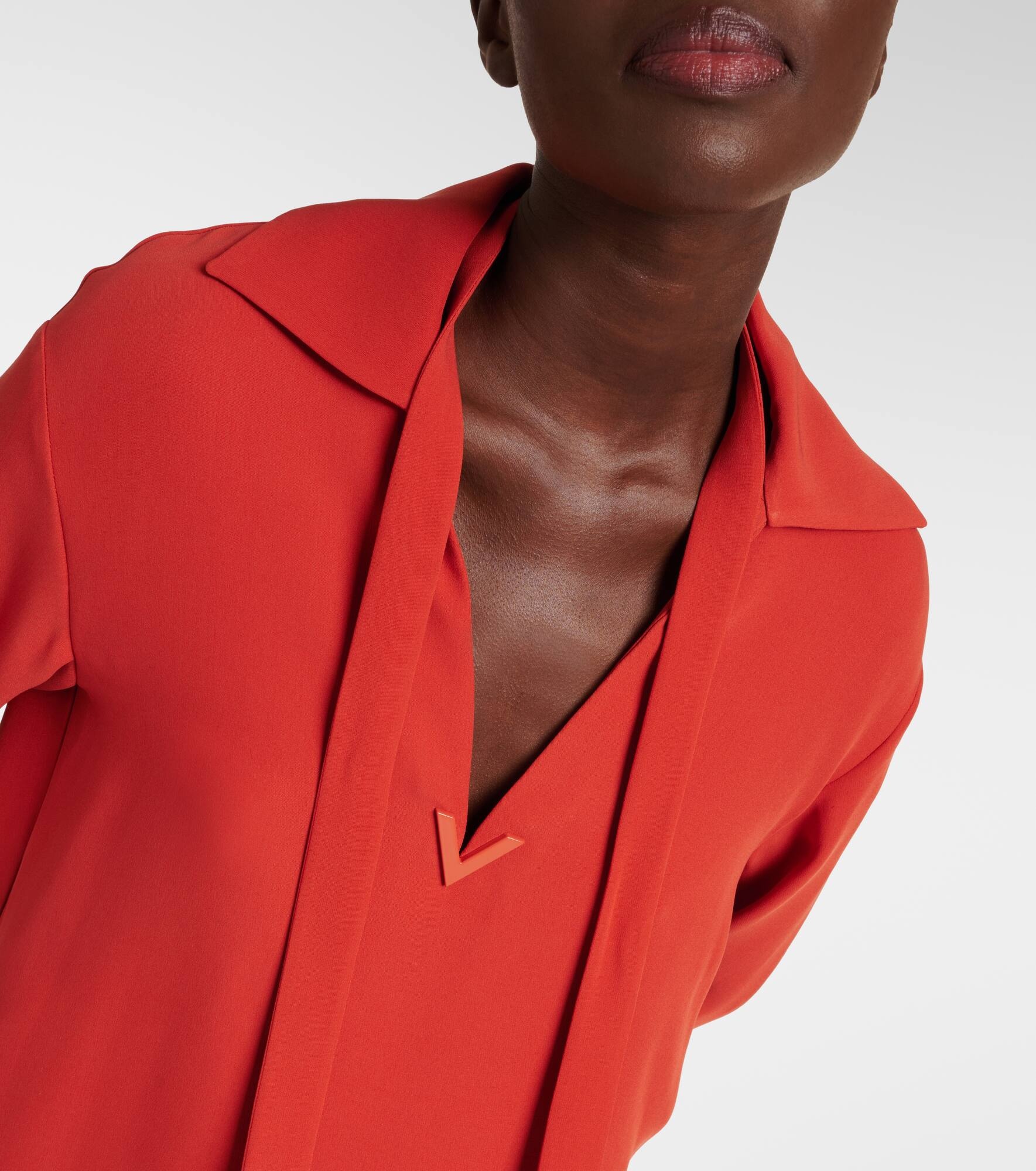 Tie-neck silk blouse - 4