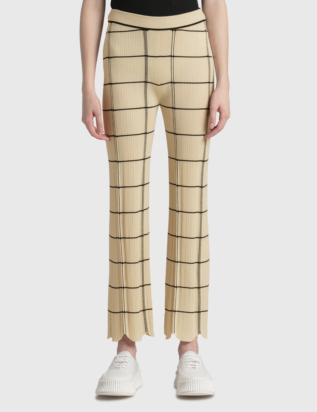 CHECKERED WIDE TROUSERS - 1