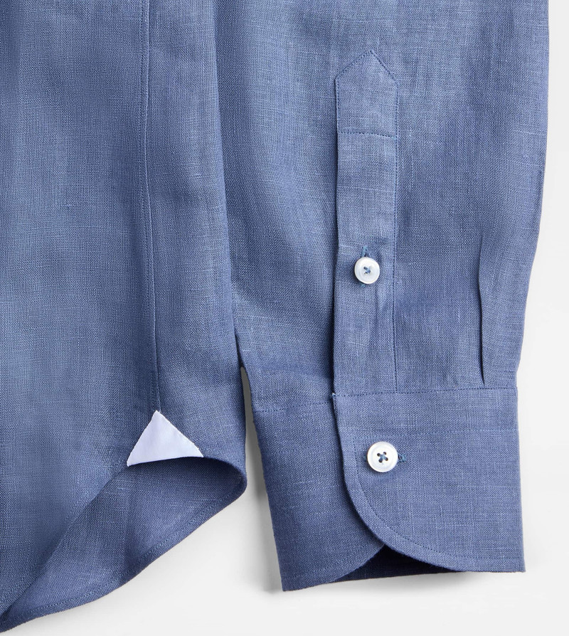 Tod's BUTTON DOWN SHIRT IN LINEN - BLUE outlook