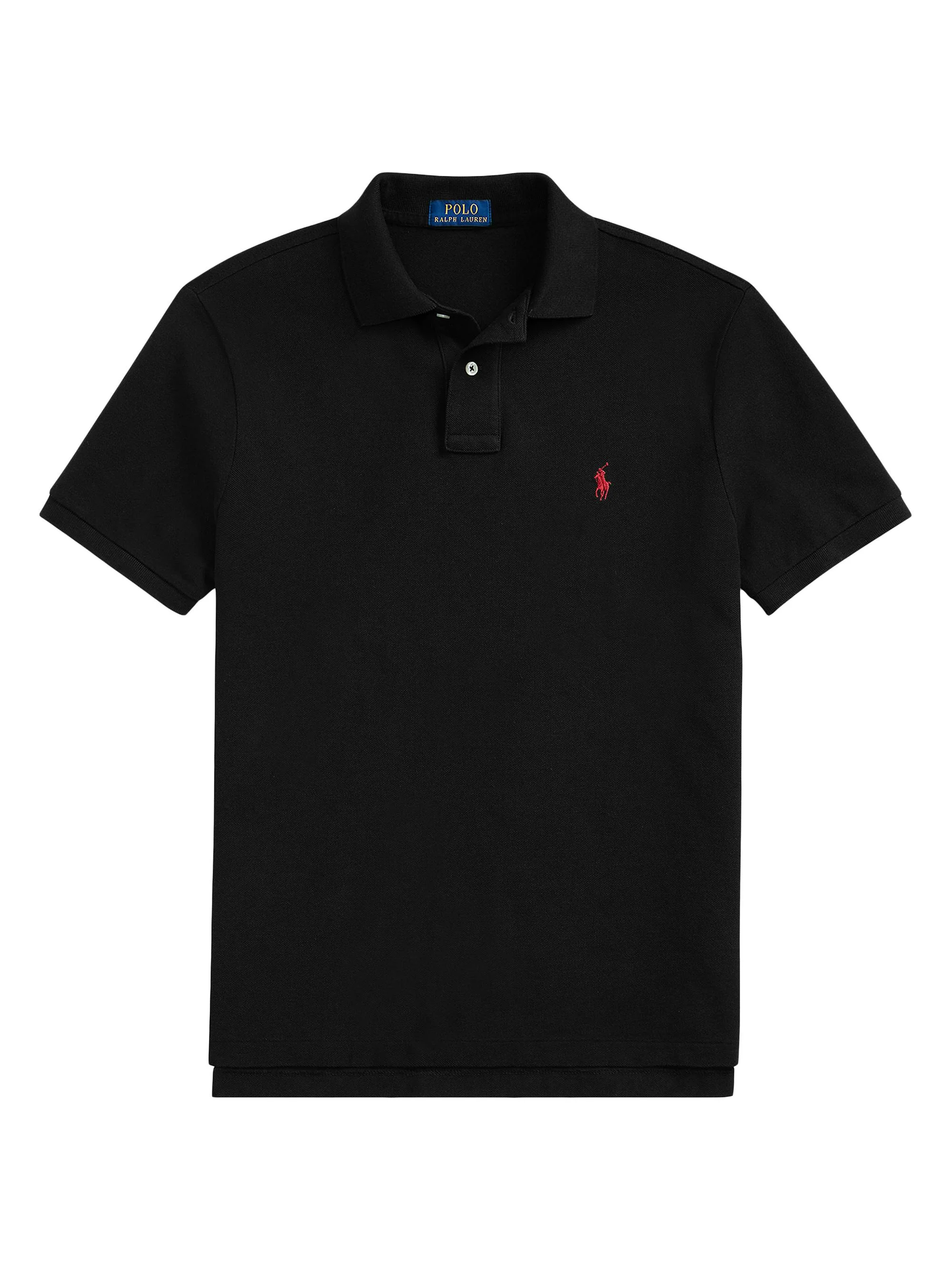 Men's Logo Cotton Slim-Fit Polo Shirt - Black - 1