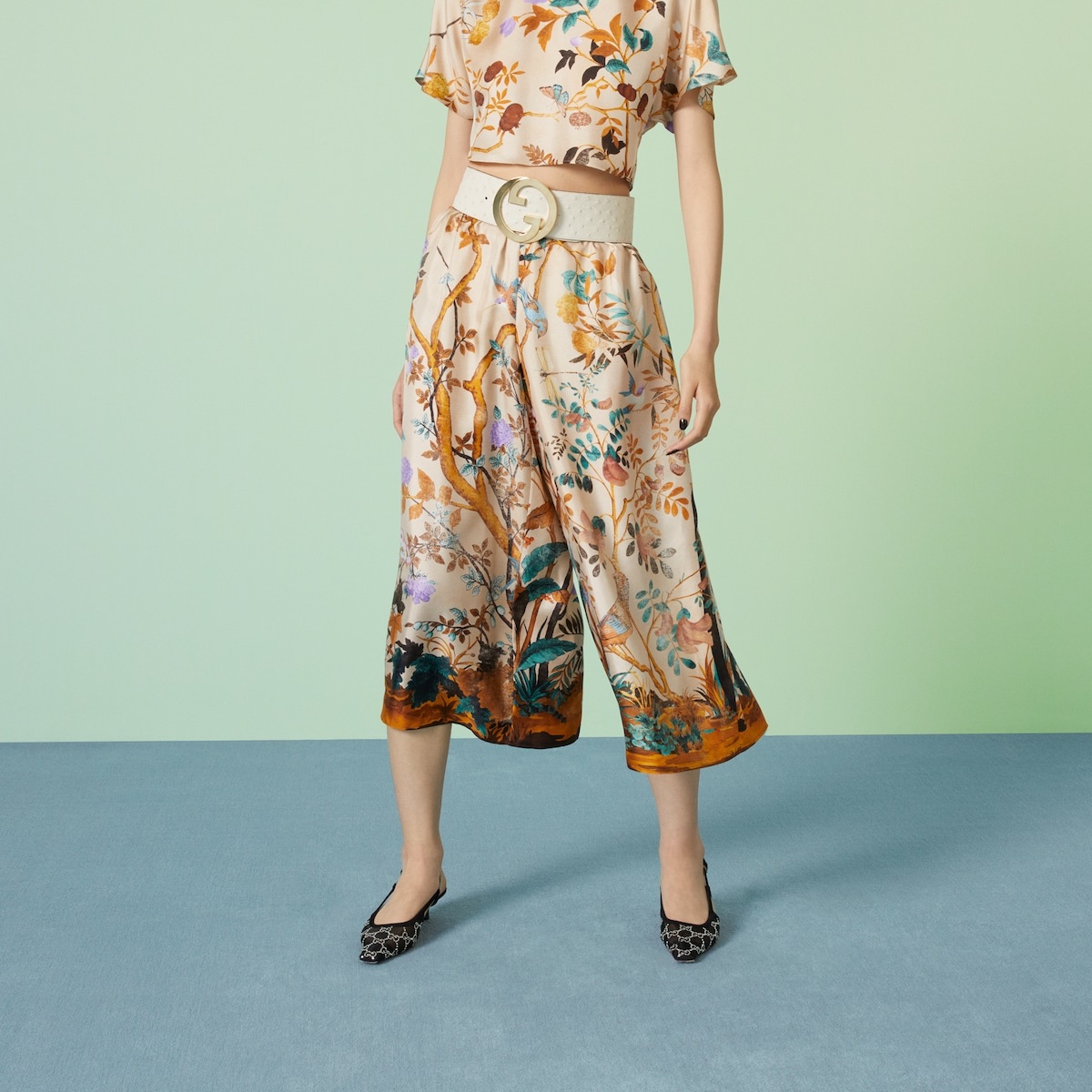 Tian print silk pant - 5