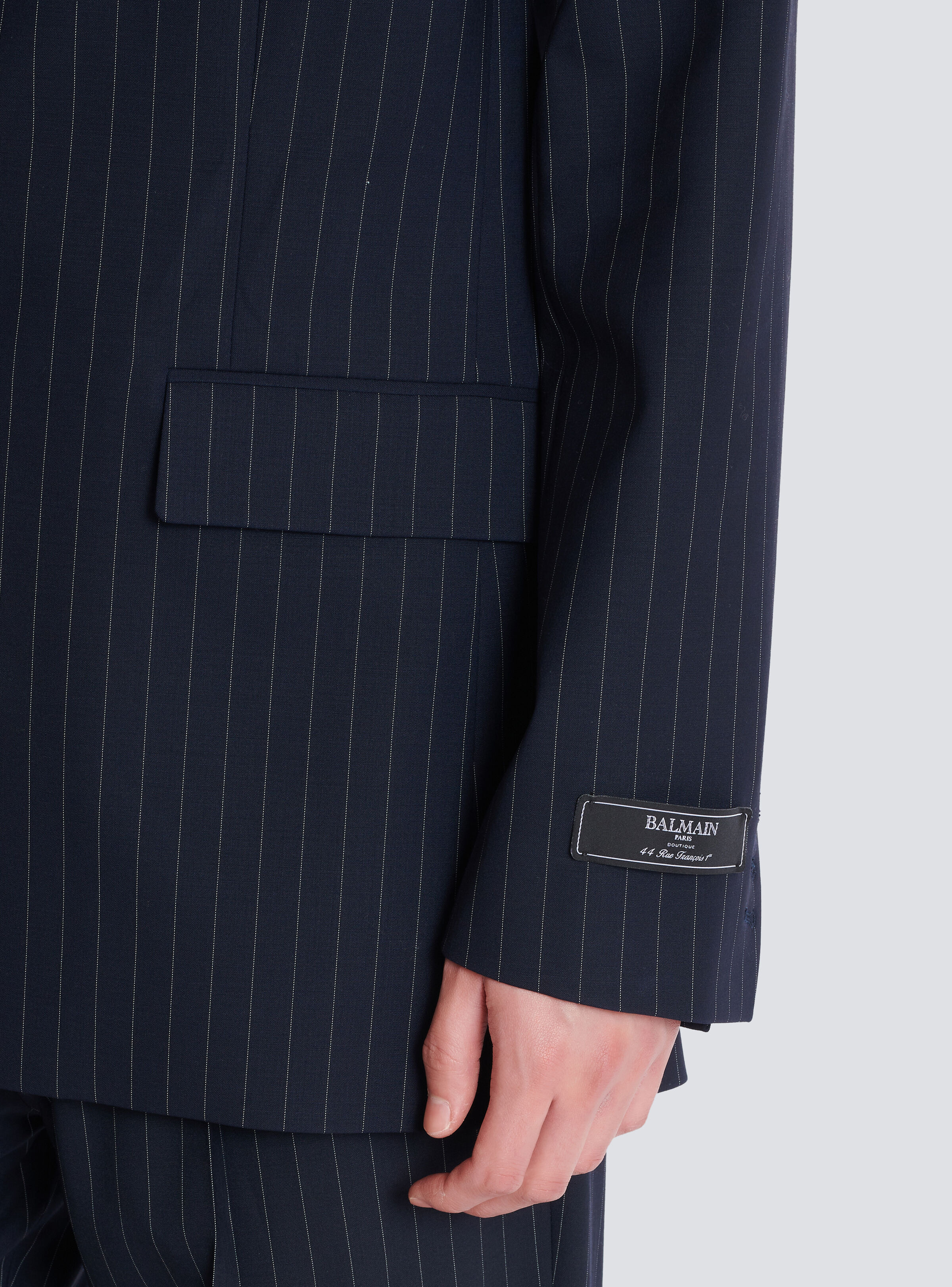 Wool pinstripe blazer - 8