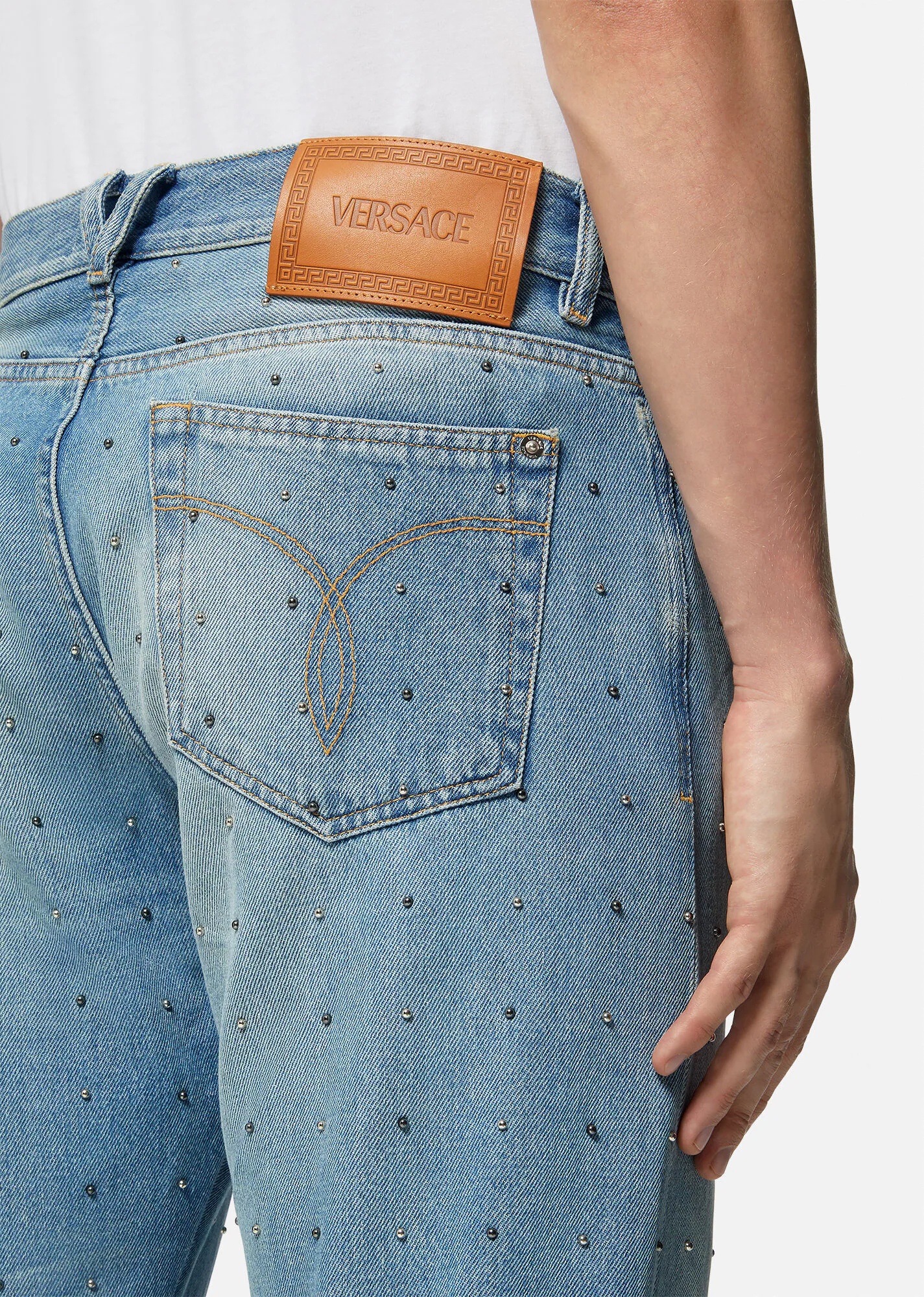 Stud Grid Jeans - 5