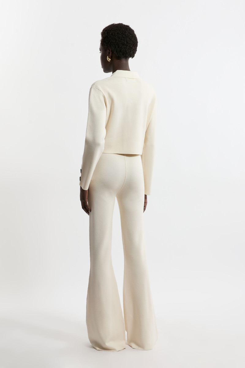 Milano Knit Pocket And Zip Kick Flare Knitted Trousers With Seam Detail 5