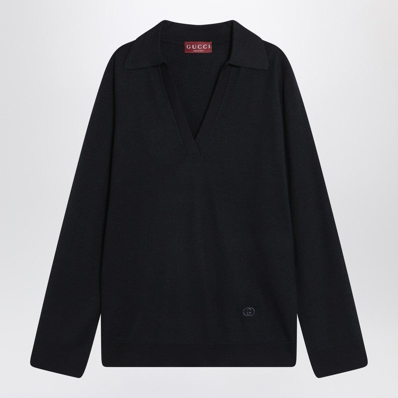 Gucci Navy Blue Wool Sweater Women - 1