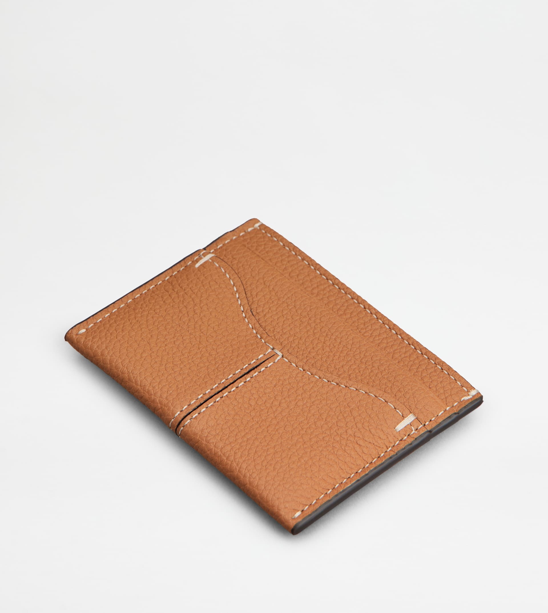 CARD HOLDER IN LEATHER - BROWN - 3