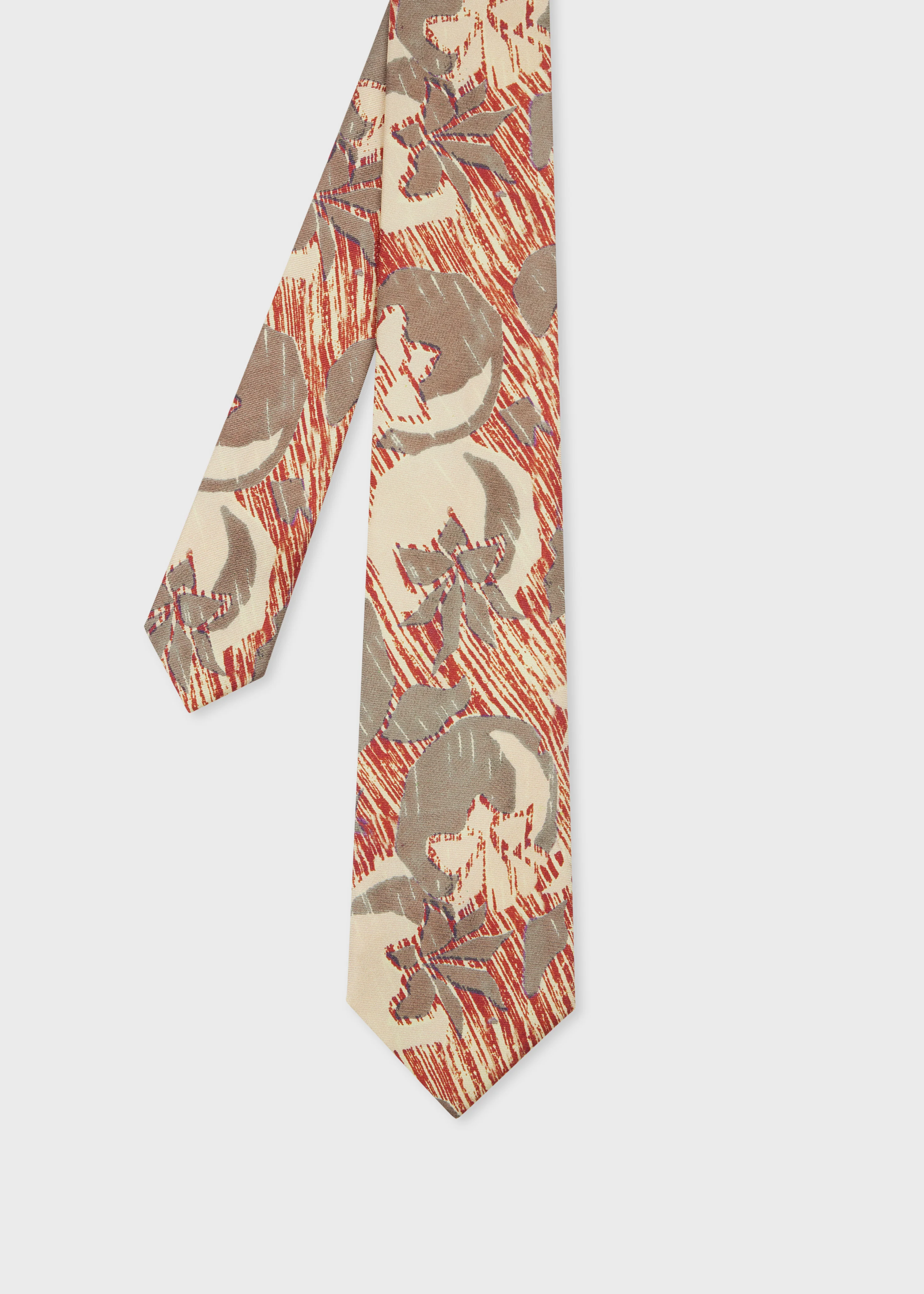Brown and Rust 'Vintage Fruit' Tie - 1