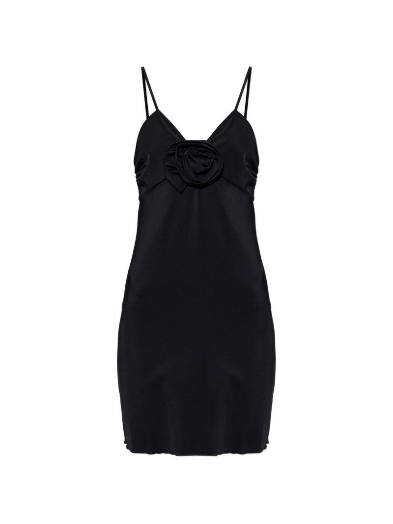 floral-appliqué open-back beach mini dress 1