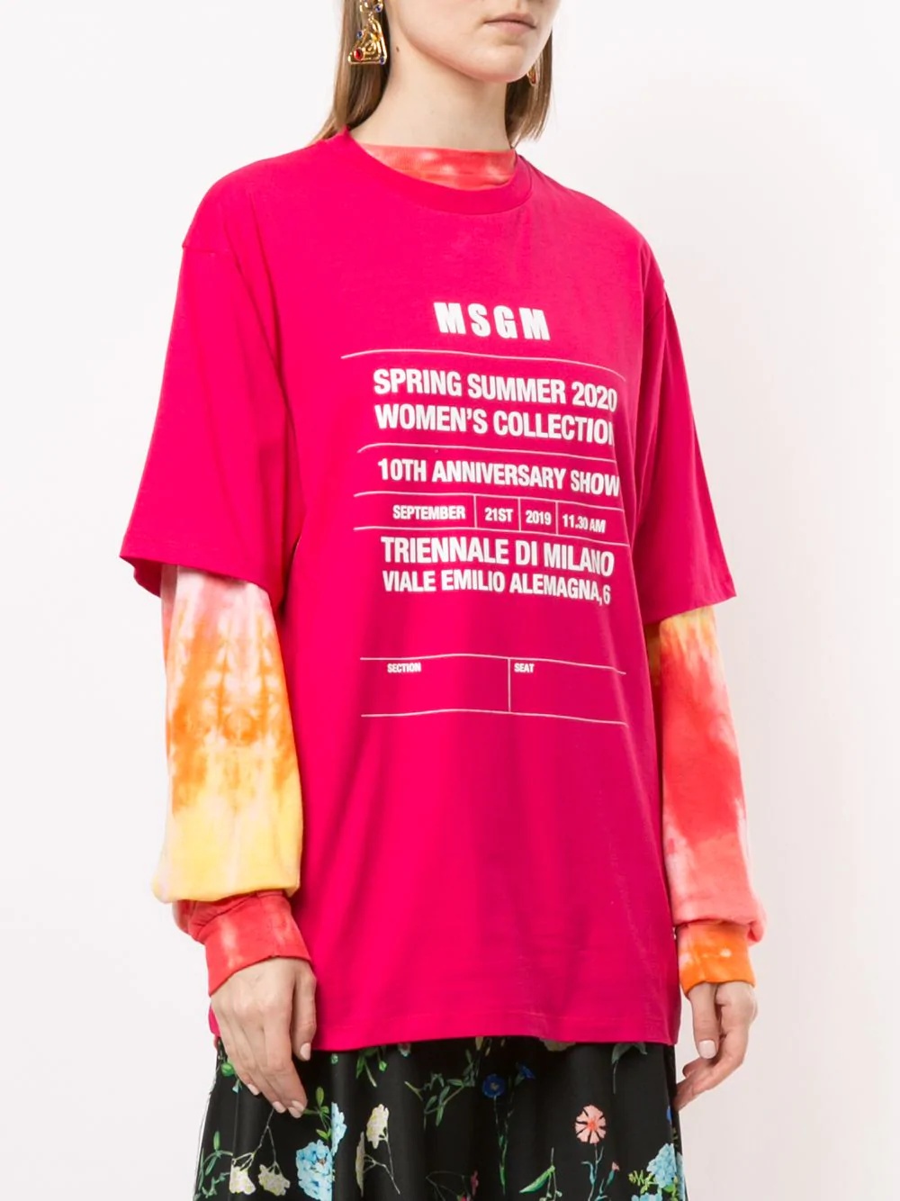 runway invite-print oversized T-shirt - 3