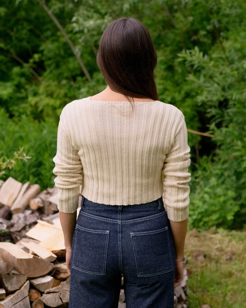 BASERANGE Macau Cardigan - Organic Cotton Rib outlook