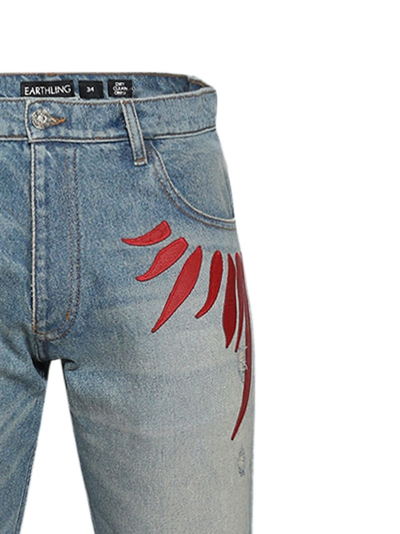 EARTHLING VIP graphic-desingbutton-fastening jeans outlook