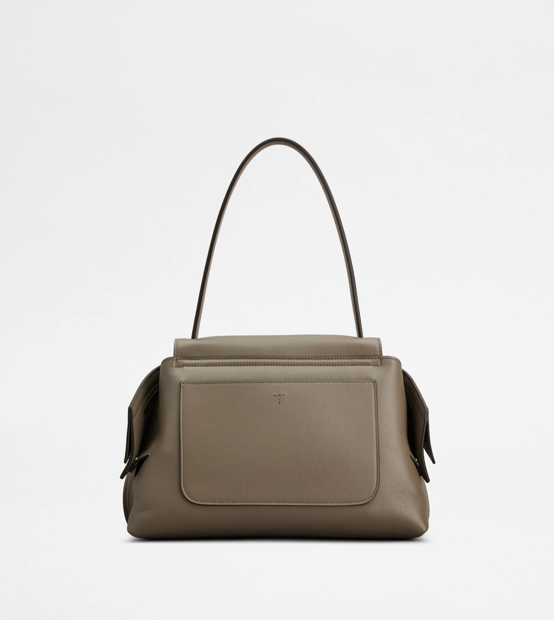 TOD'S WAVE BAG IN LEATHER SMALL - GREY - 4
