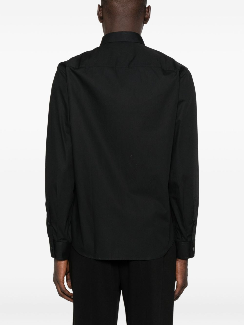 logo-plaque cotton shirt - 4