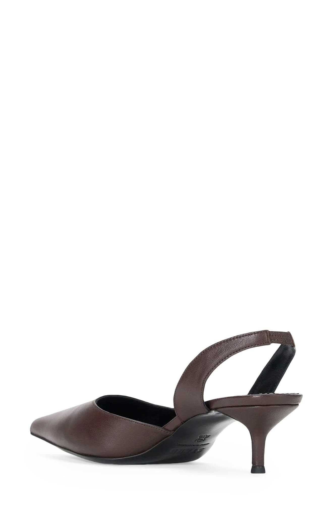STAUD Sebastian Slingback Pointed Toe Kitten Heel Pump in Espresso at Nordstrom - 3