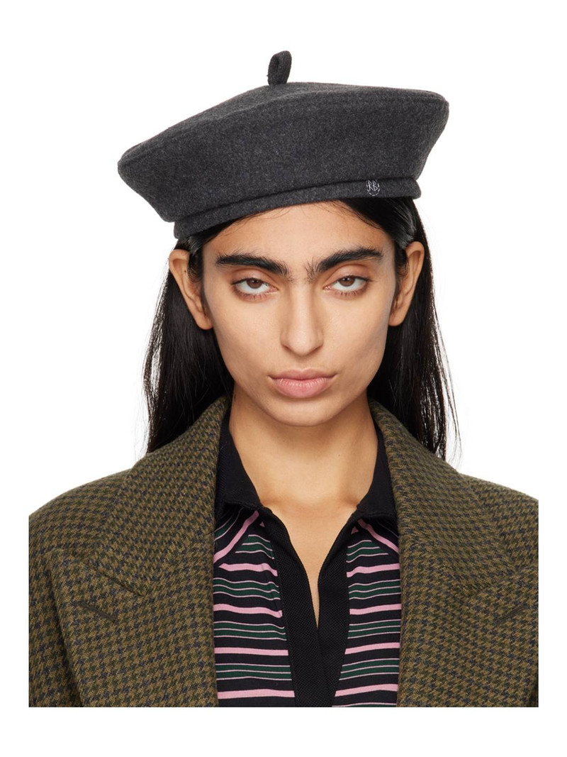 Gray Wool-Blend Beret - 1