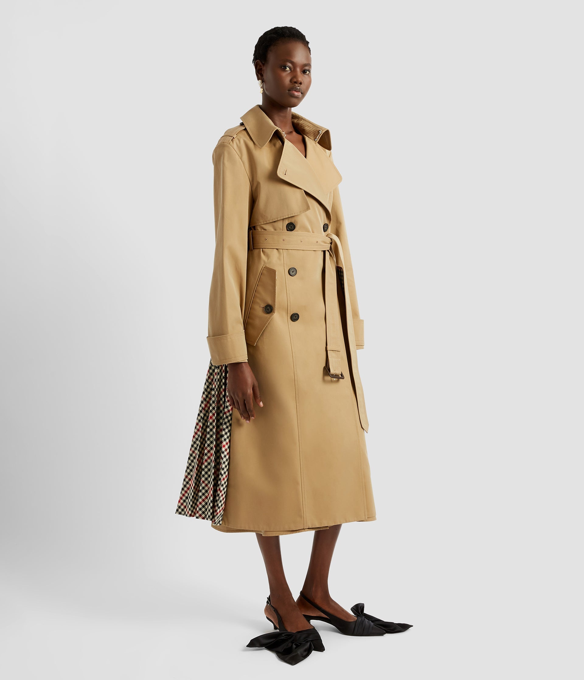 PLEATED TRENCH COAT - 4