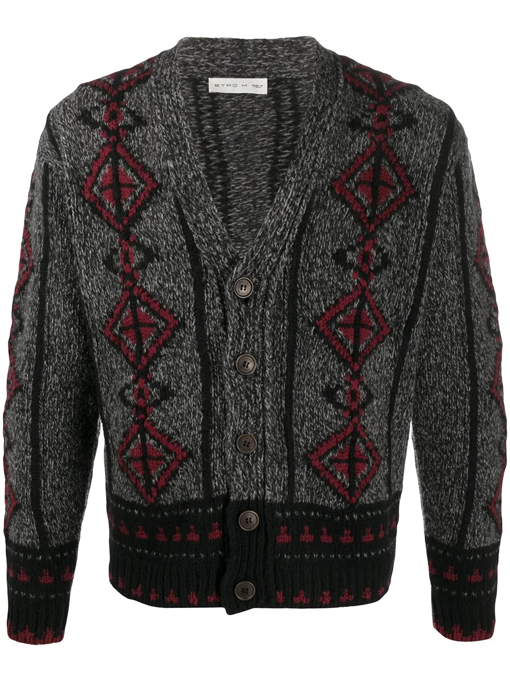 embroidered knit cardigan - 1