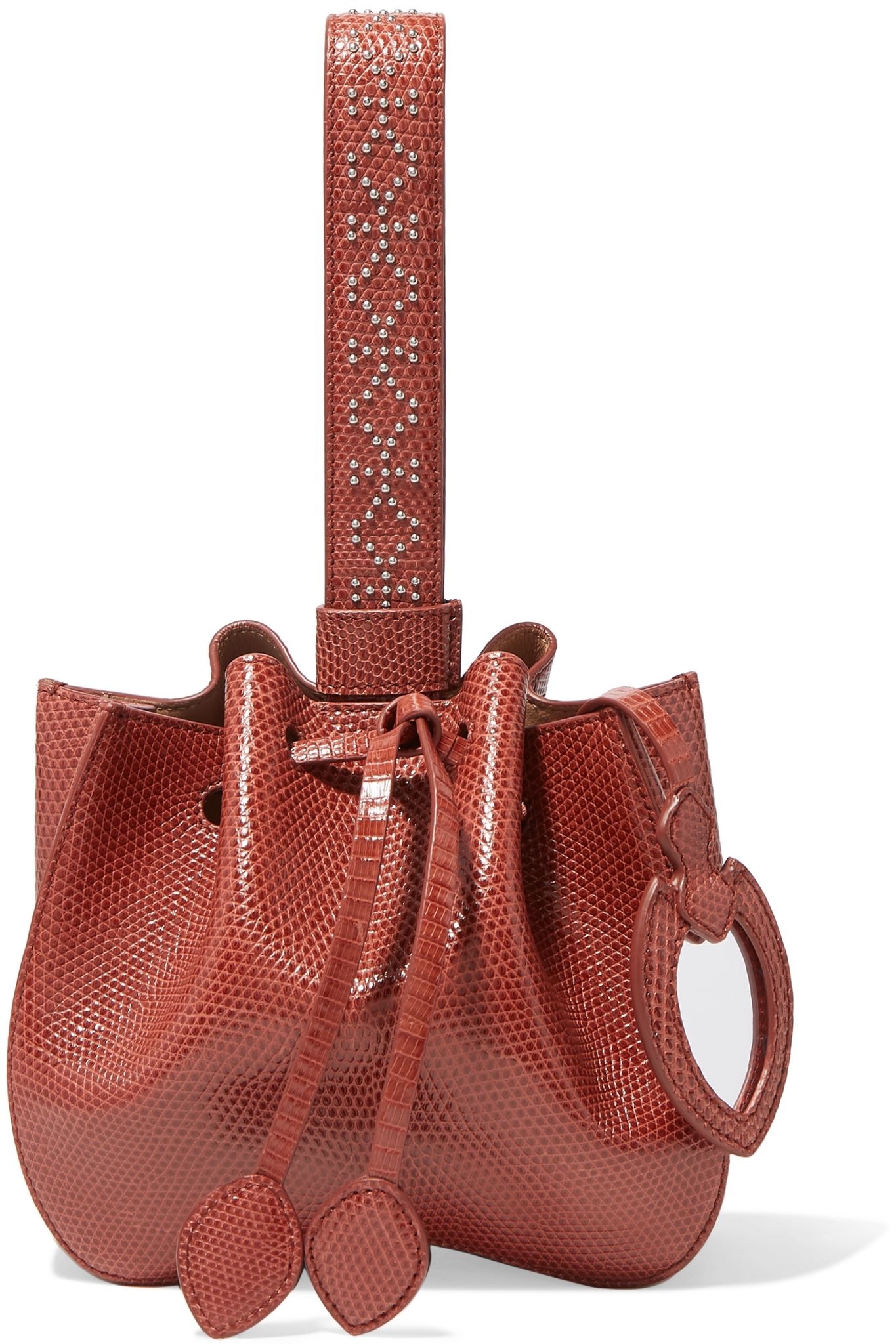 Small studded lizard bucket bag - 6