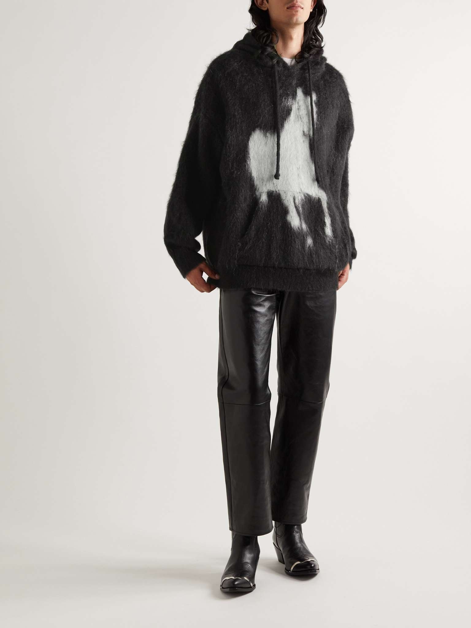 Printed Mohair and Silk-Blend Hoodie - 2