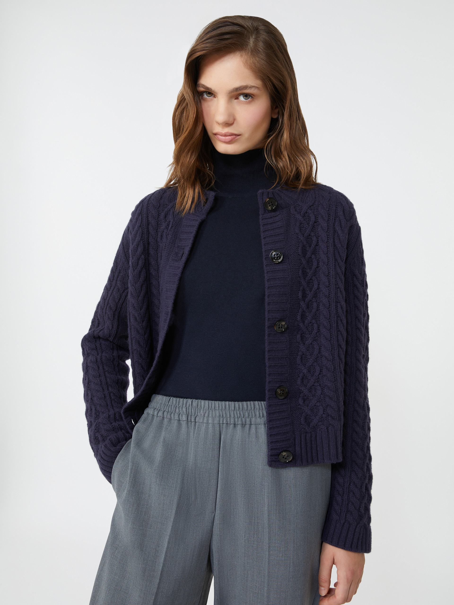 ABITO Wool knit crew-neck cardigan - 5