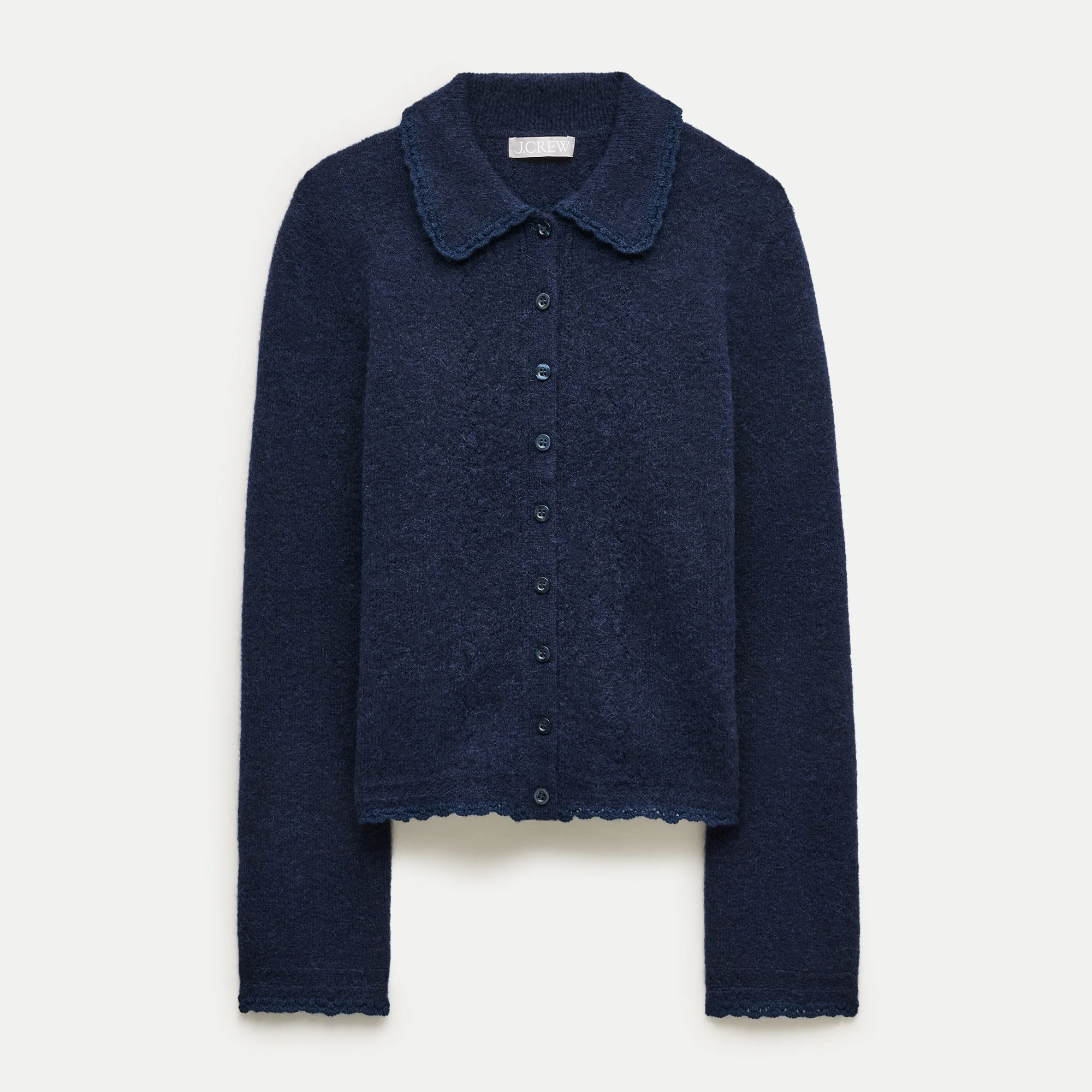 Pointelle cardigan in alpaca blend - 1
