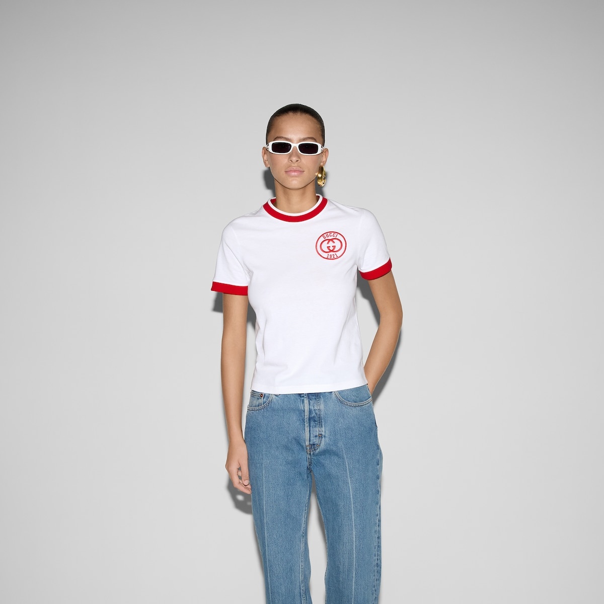 Cotton jersey T-shirt with embroidery - 3