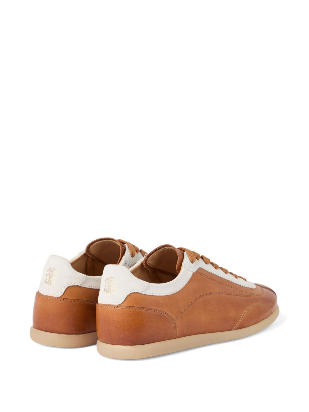 calfskin contrast-panel sneakers - 4