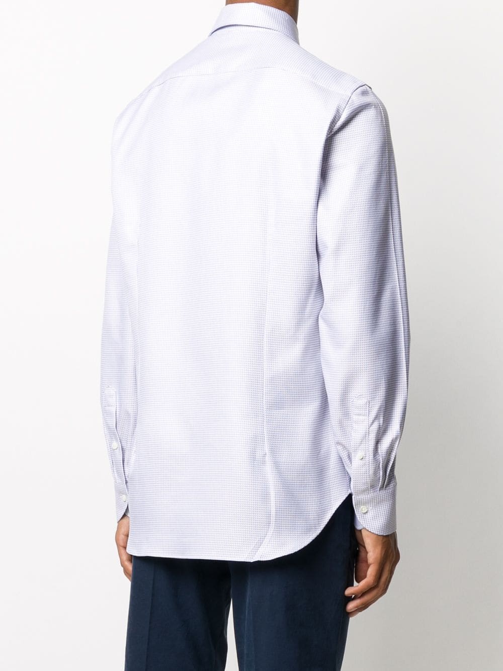 micro-print French collar shirt - 4