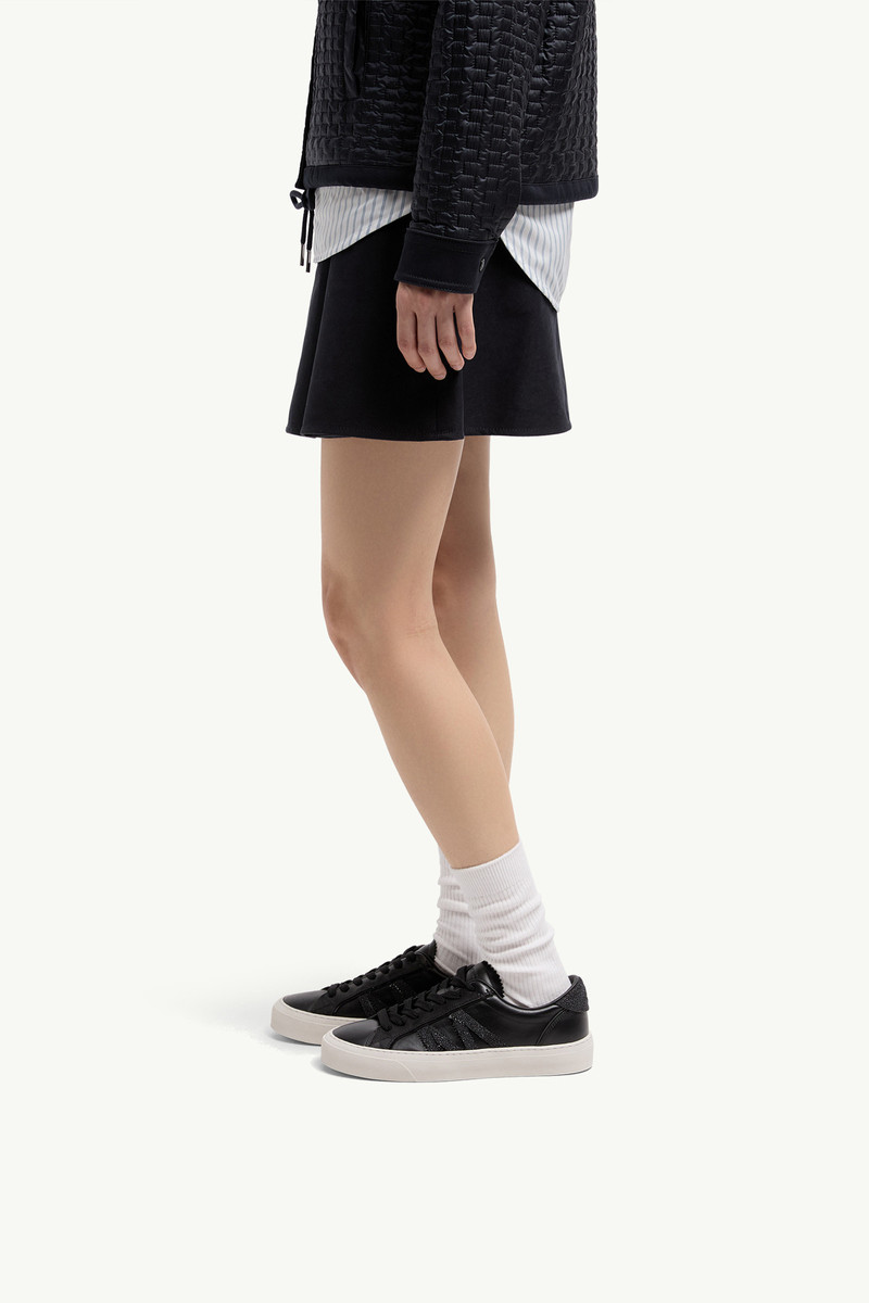 Moncler Monaco2 Leather  & Glitter Sneakers outlook