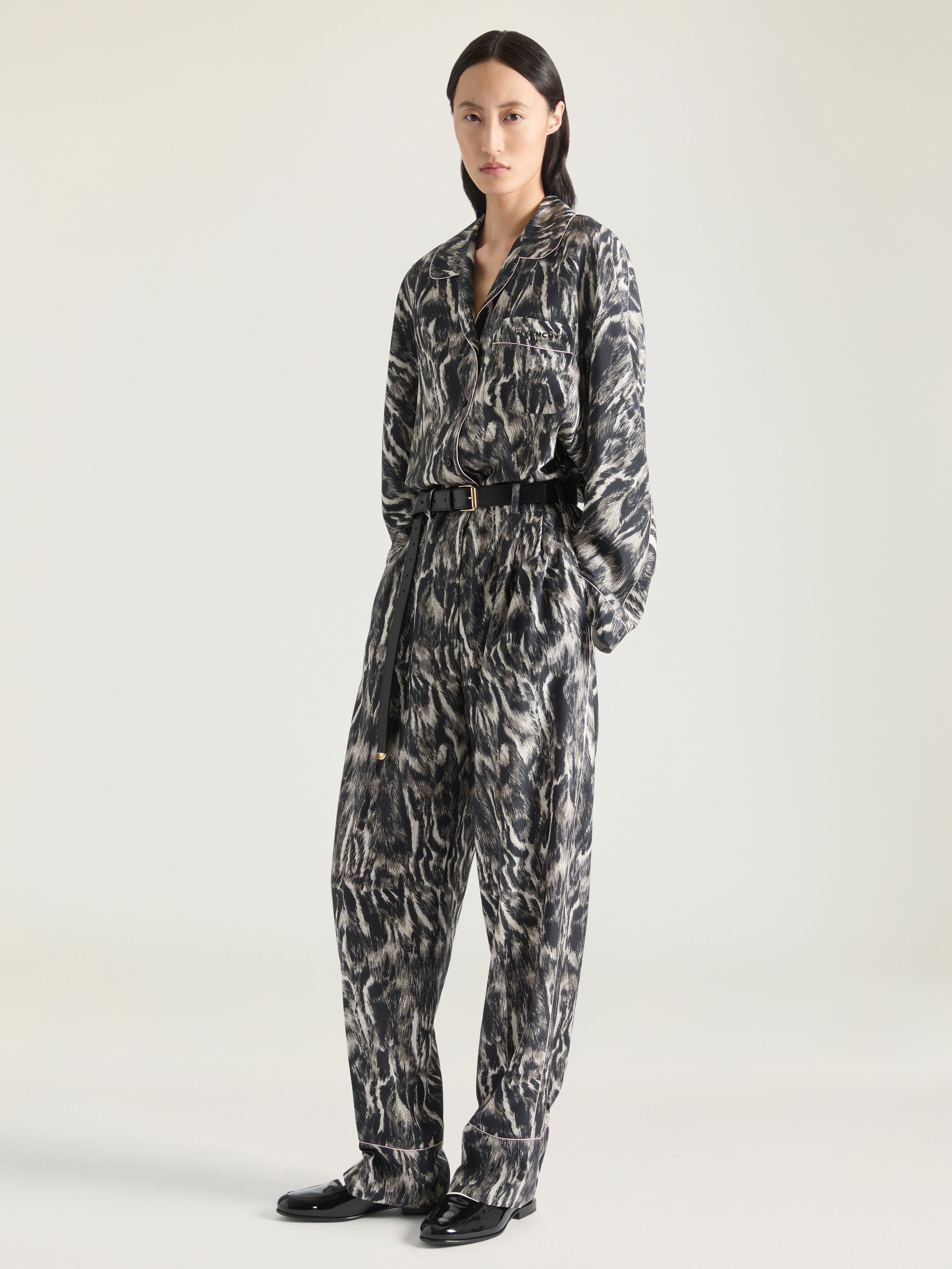 PYJAMA PANTS IN SILK WITH ANIMAL PRINT - 2