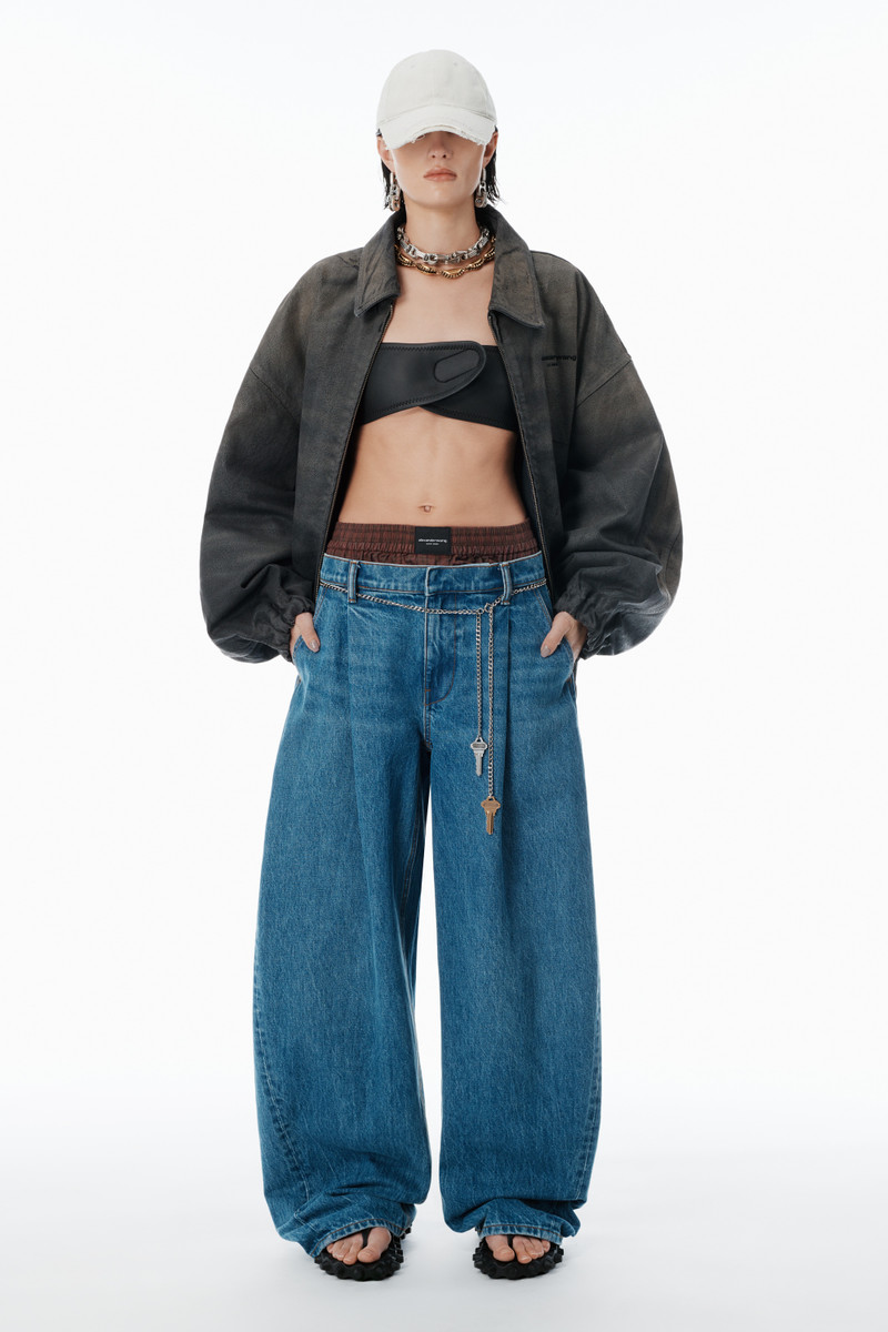 Alexander Wang indigo pre-styled ballon-leg jeans outlook