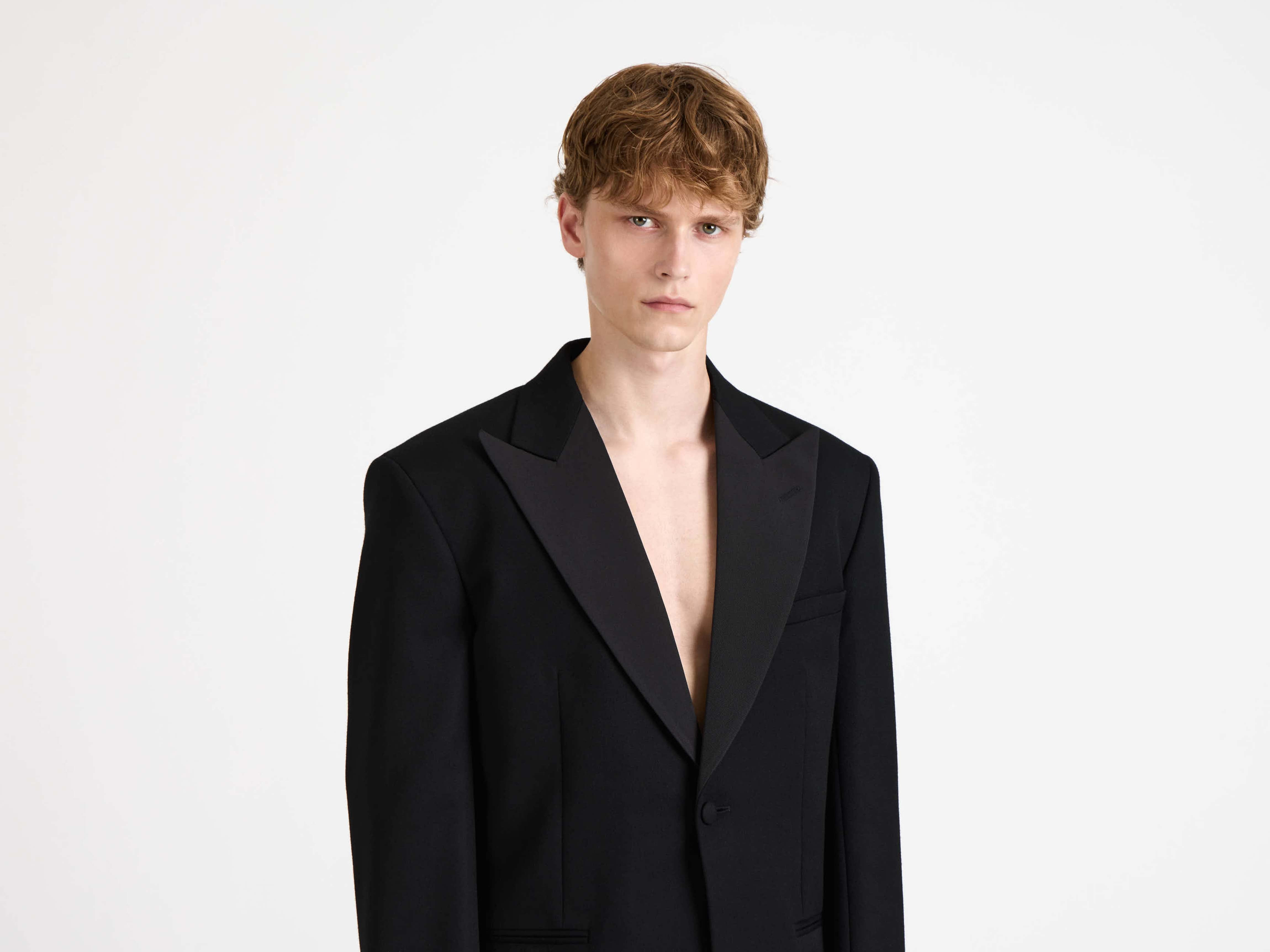 MENS FITTED TUXEDO JACKET IN BLACK - 7