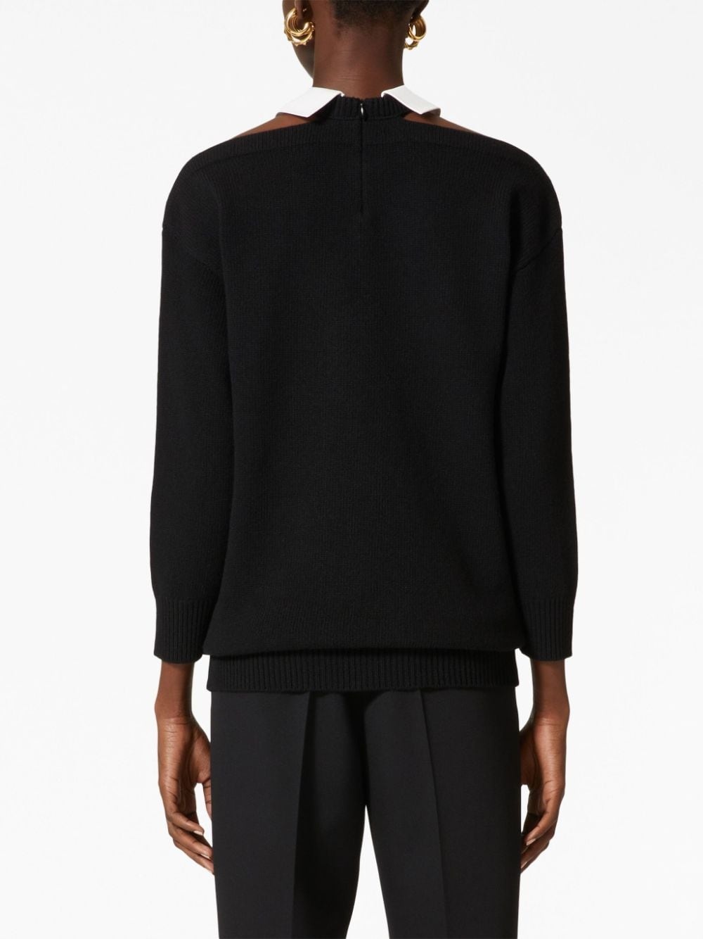 cut-out virgin wool jumper - 4