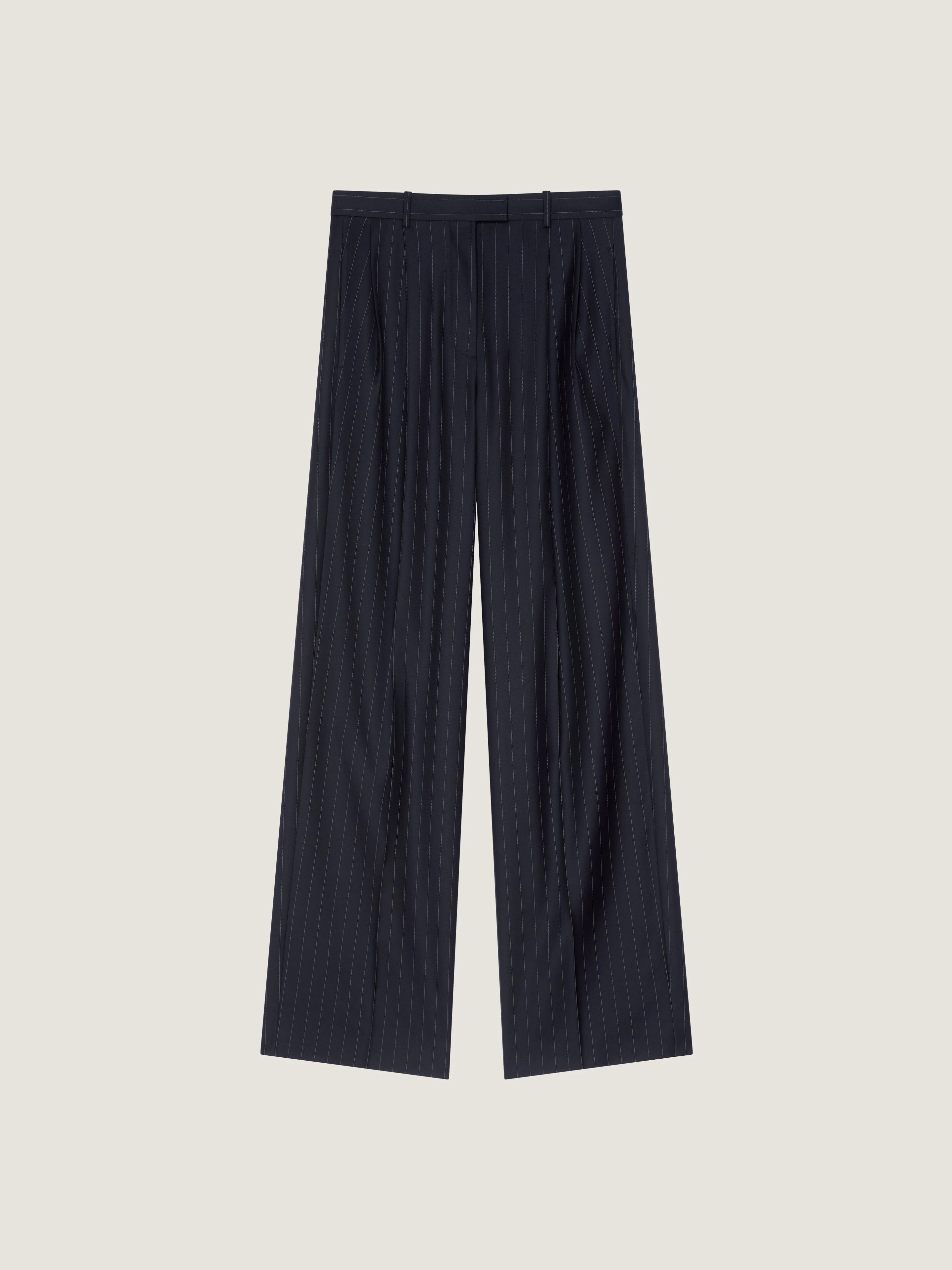 DOUBLE PLEAT STRIPED PANTS IN WOOL - 1