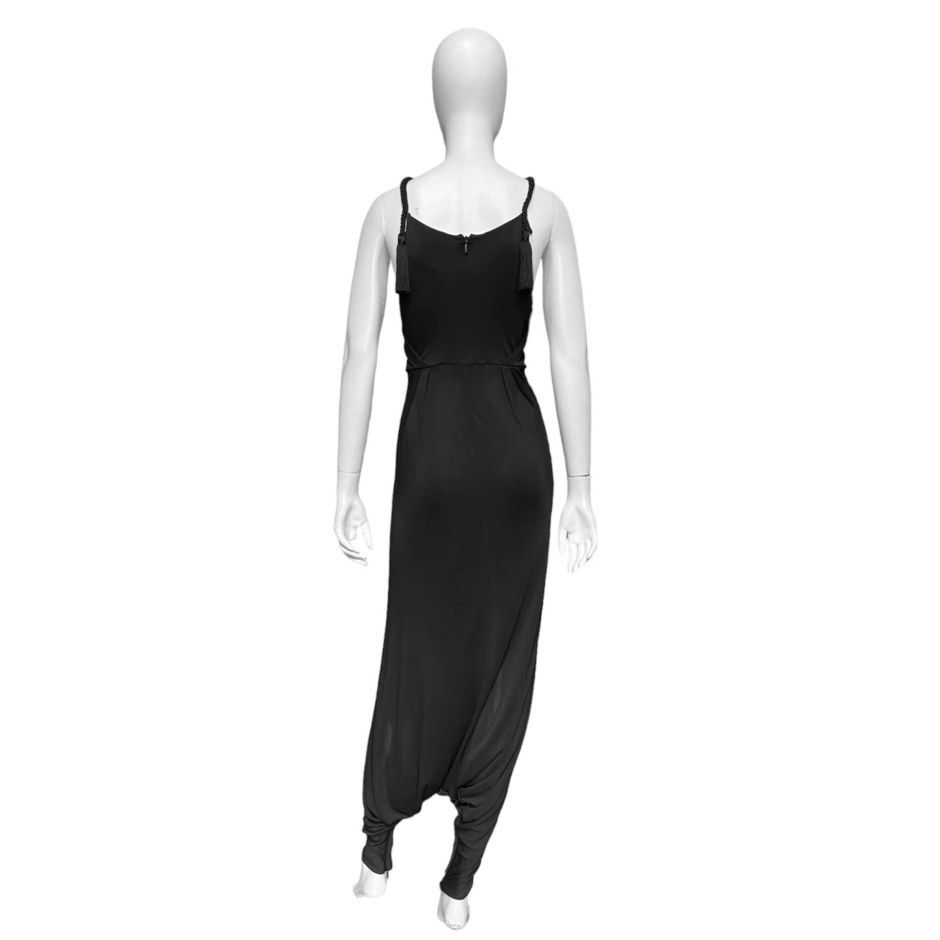 Gucci spring 2011 gold embossed black drop-crotch jumpsuit - 5