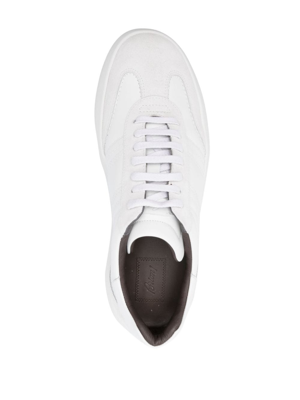 panelled suede-leather sneakers - 4