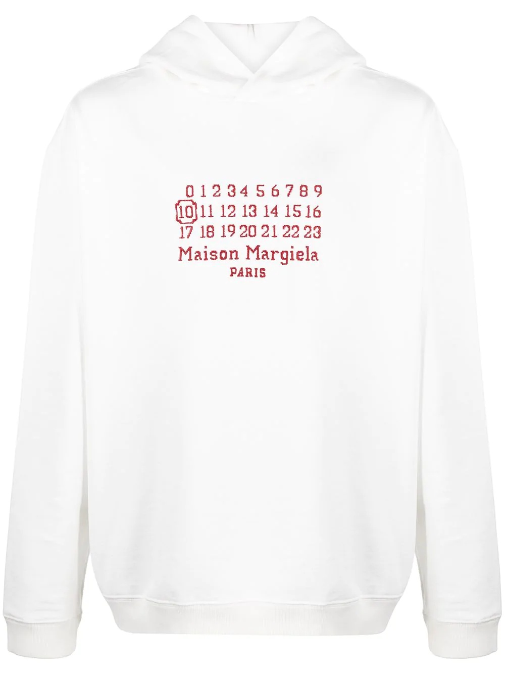 numbers-logo cotton hoodie - 1